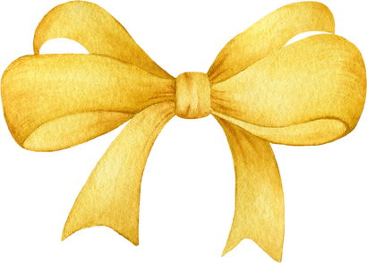 Watercolor hand painted yellow bow